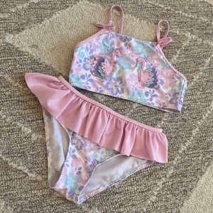 Sol💕💙💜flamingo Girls 2 piece bikini💕💙💜 size 6x